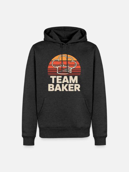 Team Bäcker - Männer Premium Bio Hoodie - Anthrazit meliert