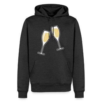 2 Sektgläser (Sekt / Oval / Zu / 3C) - Männer Premium Bio Hoodie - Anthrazit meliert - Vorne - Thijin (182cm)