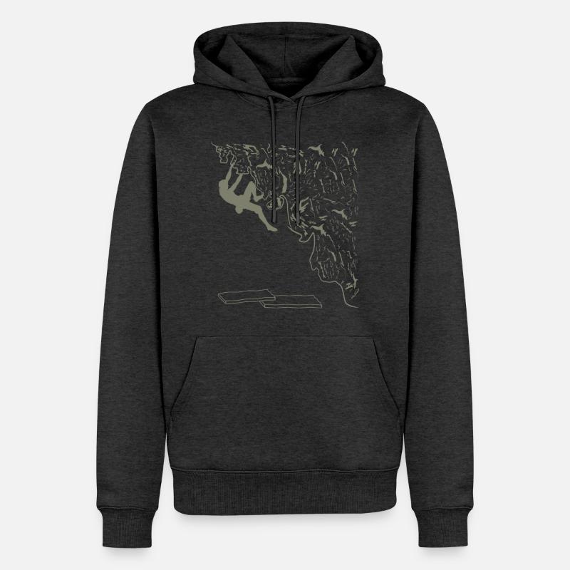 montée - Sweat à capuche Premium bio Homme - anthracite chiné