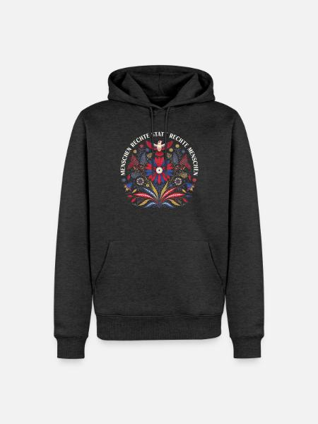 Menschenrechte statt rechte Menschen Shirt Hoddie - Männer Premium Bio Hoodie - Anthrazit meliert