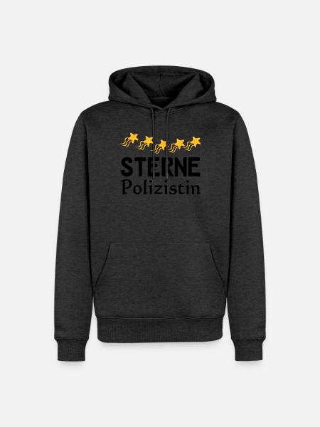 Sterne Polizistin Geschenk - Männer Premium Bio Hoodie - Anthrazit meliert