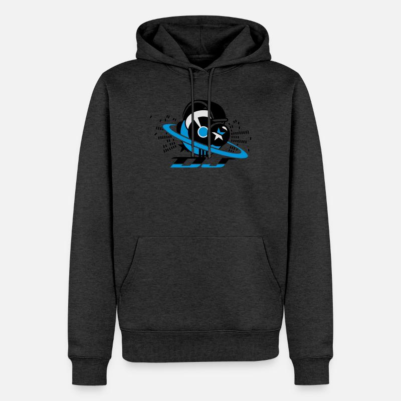 DJ- Plattenpult mit Kopfhörer und Equalizer - Männer Premium Bio Hoodie - Anthrazit meliert