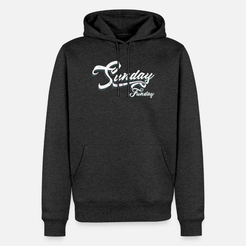 Script du dimanche Funday Néon - Sweat à capuche Premium bio Homme - anthracite chiné