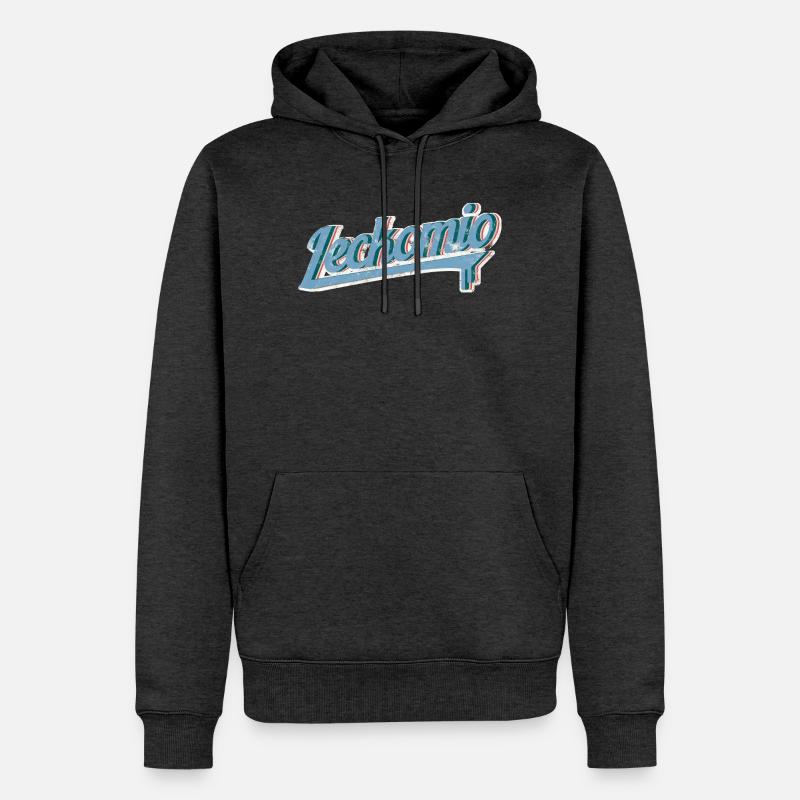 Leckomio - Lustiger Spruch - Eiscreme - Frech - Männer Premium Bio Hoodie - Anthrazit meliert