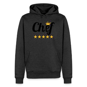 Chef - Sweat à capuche Premium bio Homme - anthracite chiné - Devant - Thijin (182cm)
