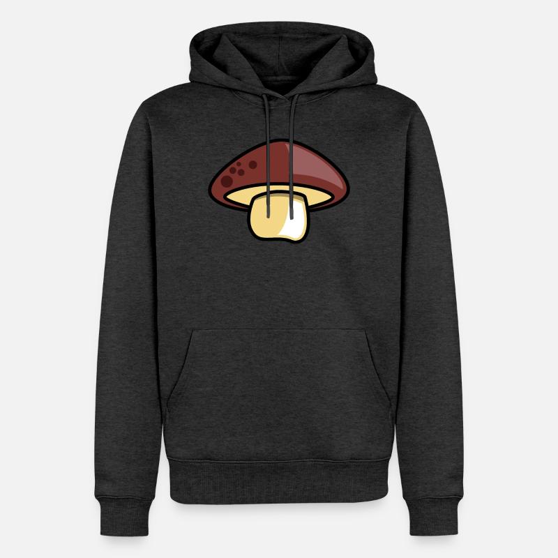 Symbole d’idée cadeau champignon champignon - Sweat à capuche Premium bio Homme - anthracite chiné