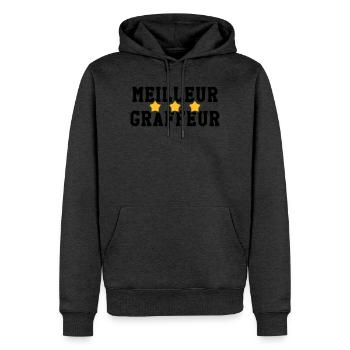 Graffiti / Tag / Writer / Street Art - Sweat à capuche Premium bio Homme - anthracite chiné - Devant - Thijin (182cm)