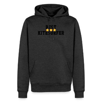 Kiteboarding / Kitesurfing / Kitesurf / - Sweat à capuche Premium bio Homme - anthracite chiné - Devant - Thijin (182cm)