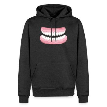 dents brillantes avec des dents propres et étincelantes - Sweat à capuche Premium bio Homme - anthracite chiné - Devant - Thijin (182cm)