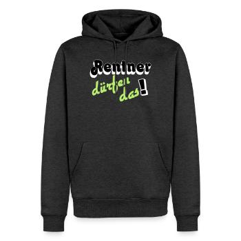 Rentner Spruch Neon Grün - Männer Premium Bio Hoodie - Anthrazit meliert - Vorne - Thijin (182cm)