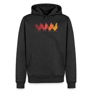 Rooster - Men’s Premium Organic Hoodie - heather anthracite - Front - Thijin (182cm)