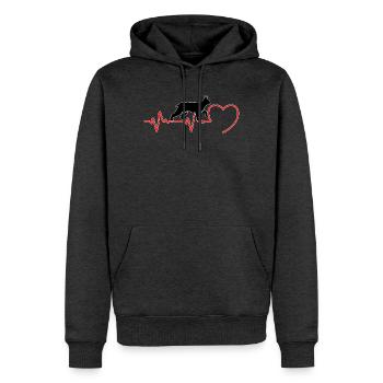 Der Luchs Katze ein Herzschlag in Liebe - Männer Premium Bio Hoodie - Anthrazit meliert - Vorne - Thijin (182cm)