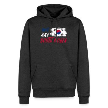 Wir sind Südkorea - Männer Premium Bio Hoodie - Anthrazit meliert - Vorne - Thijin (182cm)