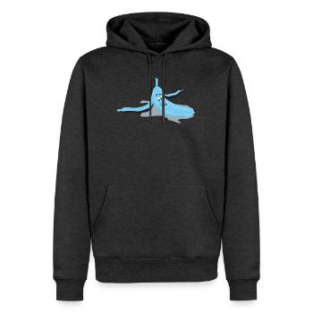 Oeil glissé banane - Sweat à capuche Premium bio Homme - anthracite chiné - Devant - Thijin (182cm)