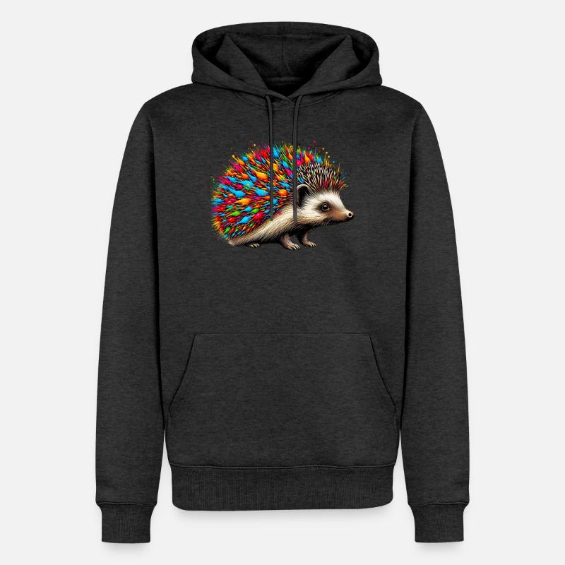 Hérisson - Sweat à capuche Premium bio Homme - anthracite chiné