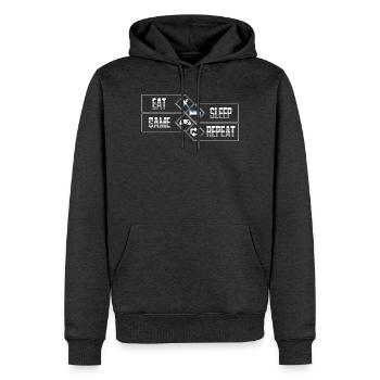 PC Gaming - Eat Sleep Game Repeat - Männer Premium Bio Hoodie - Anthrazit meliert - Vorne - Thijin (182cm)