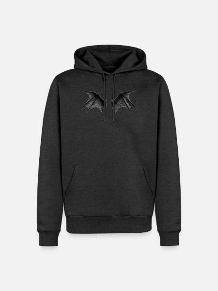 Doppelte Dämonenflügel schwarz - Männer Premium Bio Hoodie - Anthrazit meliert