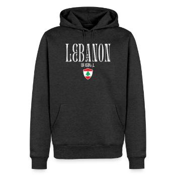 Originaire du Liban, né au Liban - Sweat à capuche Premium bio Homme - anthracite chiné - Devant - Thijin (182cm)