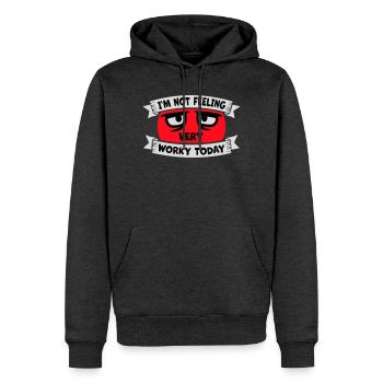 Je ne me sens pas très worky aujourd’hui Faul Arbeit humour - Sweat à capuche Premium bio Homme - anthracite chiné - Devant - Thijin (182cm)