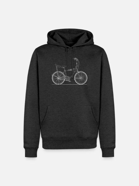 Retro Bonanza Kult Fahrrad Line Art Illustration - Männer Premium Bio Hoodie - Anthrazit meliert