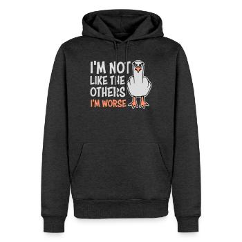 Middle Finger Seagull In Not Like The Others I'm Worse - Men’s Premium Organic Hoodie - heather anthracite - Front - Thijin (182cm)