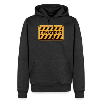 Censored Zensiert Lustig Statement Freiheit Logo - Männer Premium Bio Hoodie - Anthrazit meliert - Vorne - Thijin (182cm)
