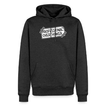 Professional Overthinker Lustig Grübeln Angst Logo - Männer Premium Bio Hoodie - Anthrazit meliert - Vorne - Thijin (182cm)