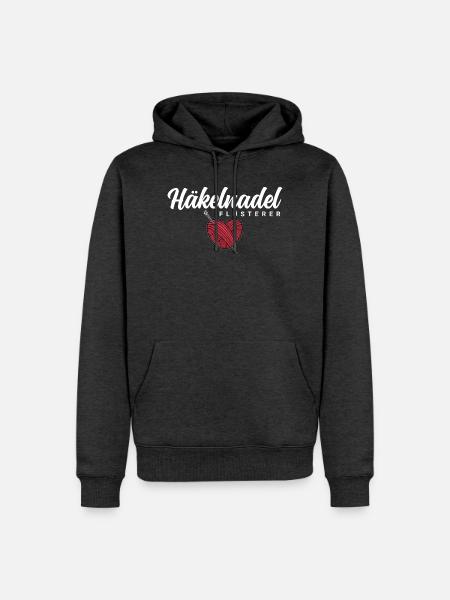 Häkelnadel Flüsterer - Männer Premium Bio Hoodie - Anthrazit meliert