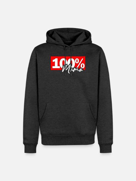 100% Mama Mutterschaft Pride - Männer Premium Bio Hoodie - Anthrazit meliert