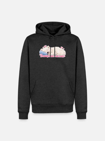 Träumen von Liebe und Leckereien - Männer Premium Bio Hoodie - Anthrazit meliert
