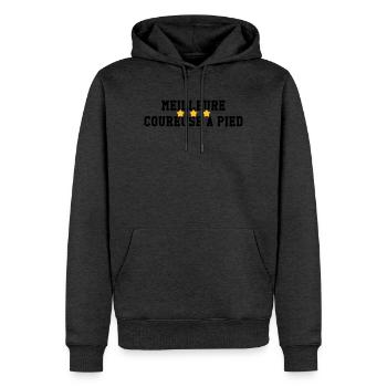 Running / Jogging / Run / Trail / Sport - Men’s Premium Organic Hoodie - heather anthracite - Front - Thijin (182cm)
