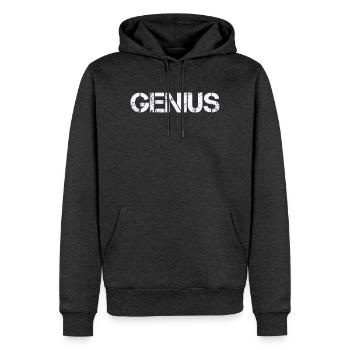 GENIUS - Männer Premium Bio Hoodie - Anthrazit meliert - Vorne - Thijin (182cm)