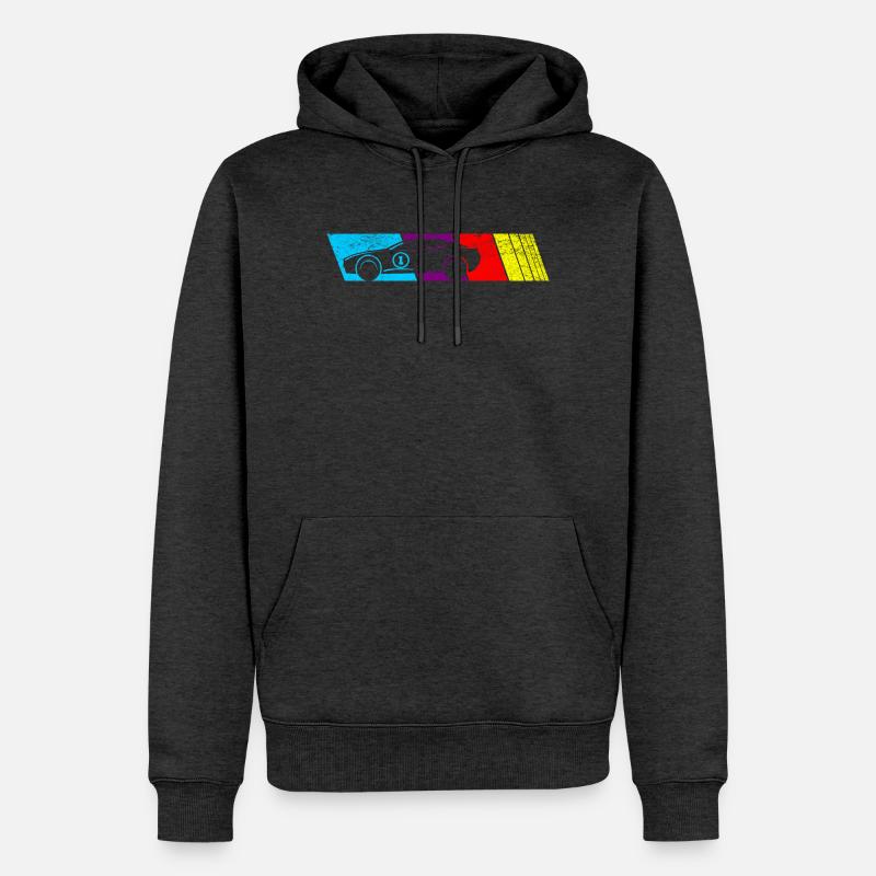 Abstrakte Farbexplosion Autodesign - Männer Premium Bio Hoodie - Anthrazit meliert