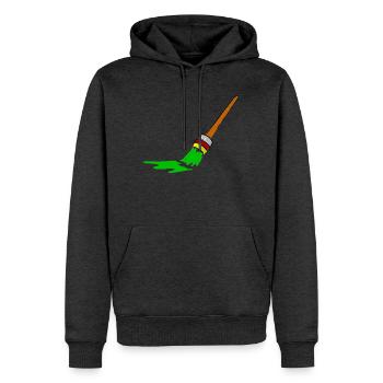 Conception de pinceau graffiti urbain - Sweat à capuche Premium bio Homme - anthracite chiné - Devant - Thijin (182cm)