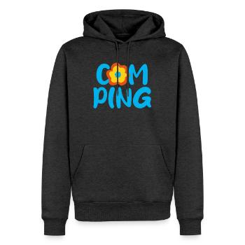 Camping Blume Comic Fan Camper Urlaub Outdoor - Männer Premium Bio Hoodie - Anthrazit meliert - Vorne - Thijin (182cm)