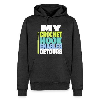 Häkeln – My Crochet Hook Enables Detours - Männer Premium Bio Hoodie - Anthrazit meliert - Vorne - Thijin (182cm)