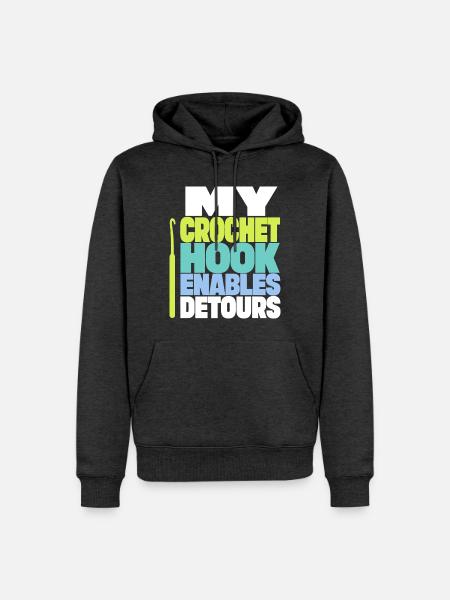 Häkeln – My Crochet Hook Enables Detours - Männer Premium Bio Hoodie - Anthrazit meliert