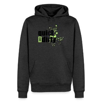 quick and dirty - Männer Premium Bio Hoodie - Anthrazit meliert - Vorne - Thijin (182cm)