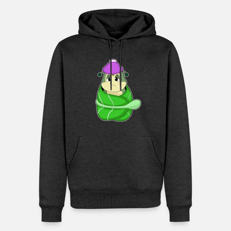 Chenille malade - Sweat à capuche Premium bio Homme - anthracite chiné