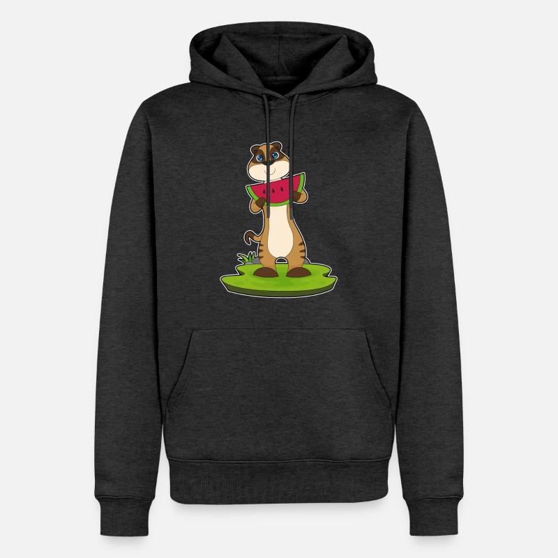 Suricate fruit de pastèque - Sweat à capuche Premium bio Homme - anthracite chiné