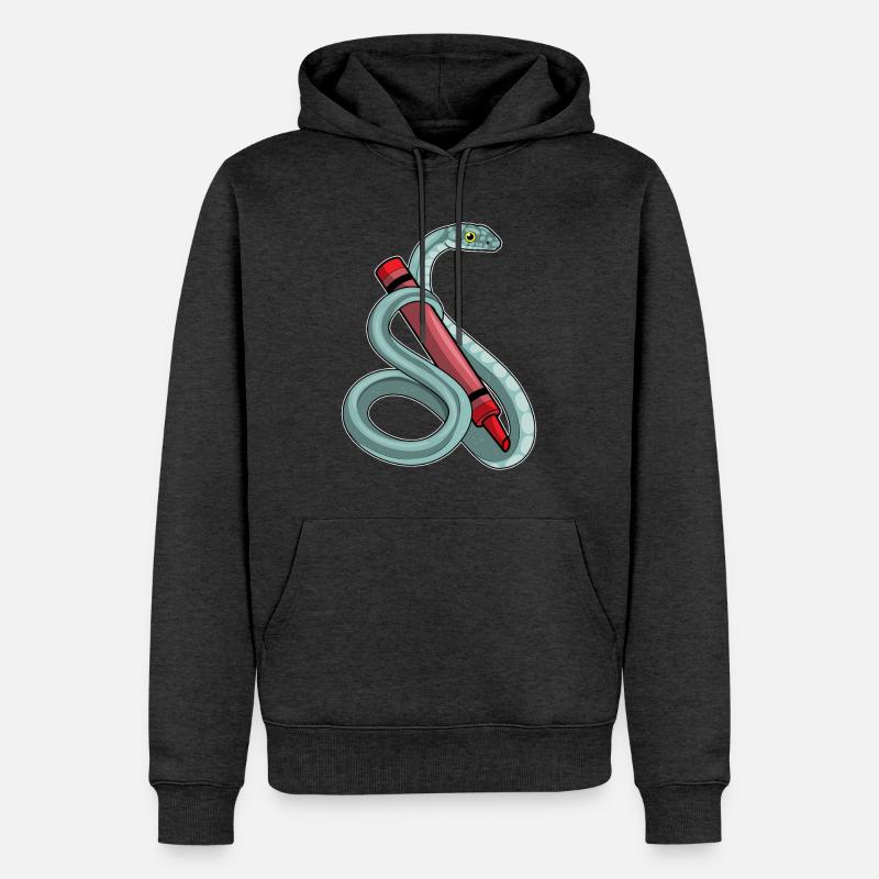 École de crayon Snake Student - Sweat à capuche Premium bio Homme - anthracite chiné