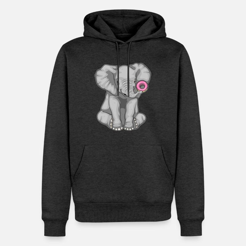 Beignet éléphant - Sweat à capuche Premium bio Homme - anthracite chiné