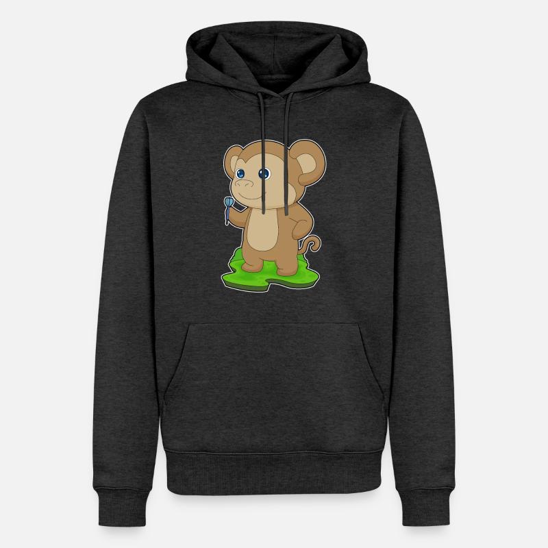 Fléchette de singe - Sweat à capuche Premium bio Homme - anthracite chiné