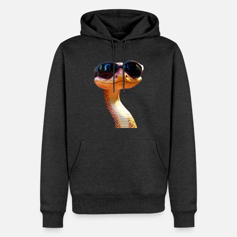 Schlange Python Kobra Mamba Klapperschlange Snake - Männer Premium Bio Hoodie - Anthrazit meliert