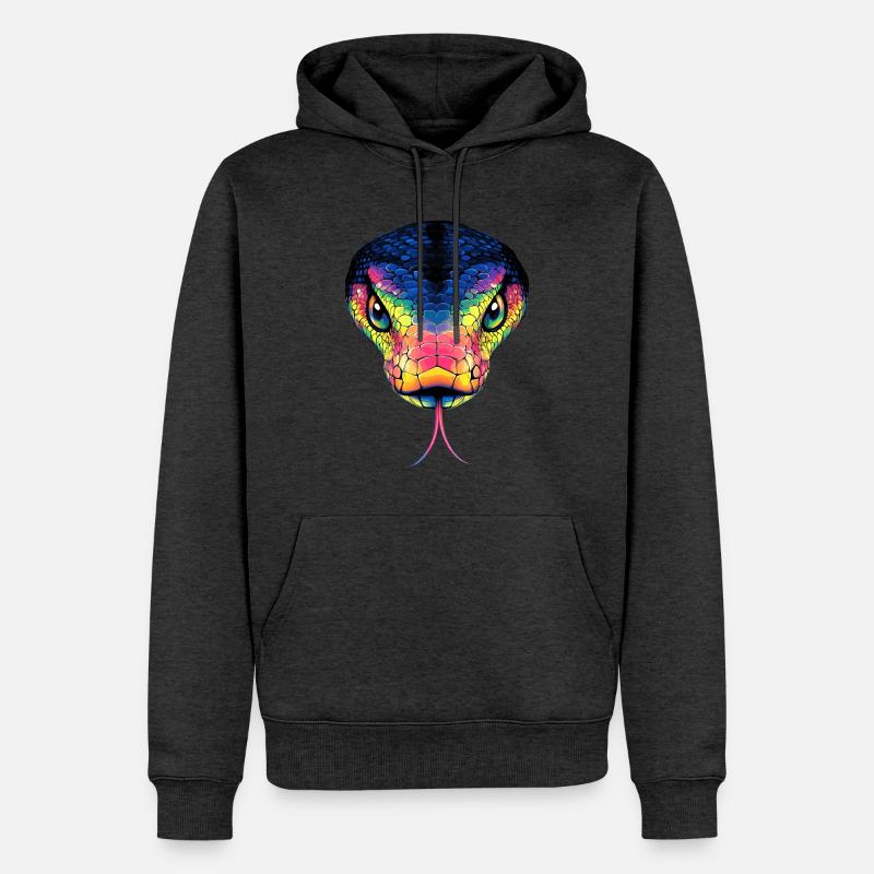 Schlange Python Kobra Mamba Klapperschlange Snake - Männer Premium Bio Hoodie - Anthrazit meliert
