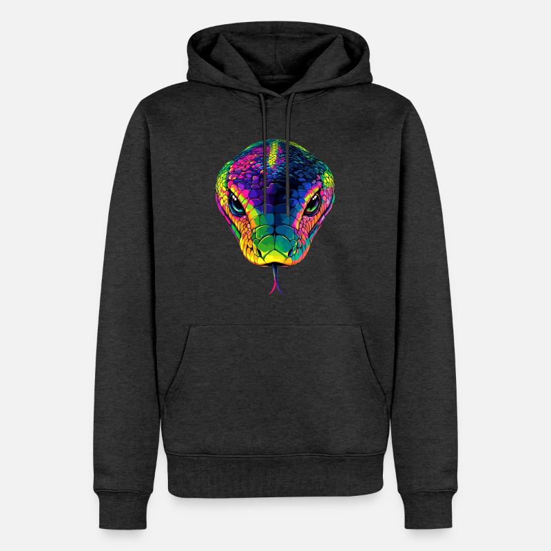 Schlange Python Kobra Mamba Klapperschlange Snake - Männer Premium Bio Hoodie - Anthrazit meliert