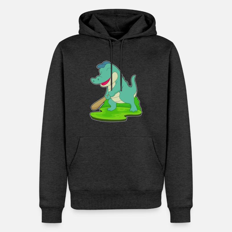 Bâton de baseball Crocodile - Sweat à capuche Premium bio Homme - anthracite chiné