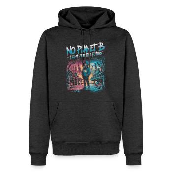 No Planet B – Kampf für die Zukunft - Männer Premium Bio Hoodie - Anthrazit meliert - Vorne - Thijin (182cm)