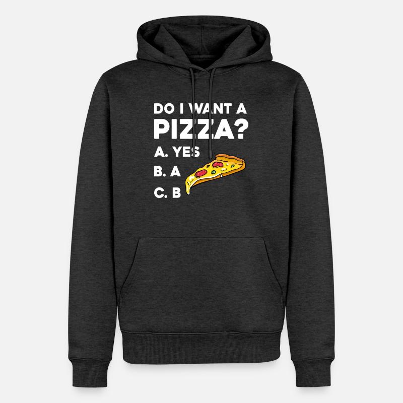 Pizza Frage: Ja oder Nein - Sweat à capuche Premium bio Homme - anthracite chiné