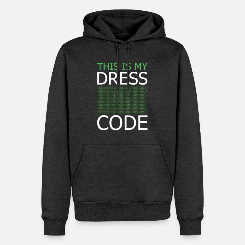 Voici mon code vestimentaire – Code vert - Sweat à capuche Premium bio Homme - anthracite chiné